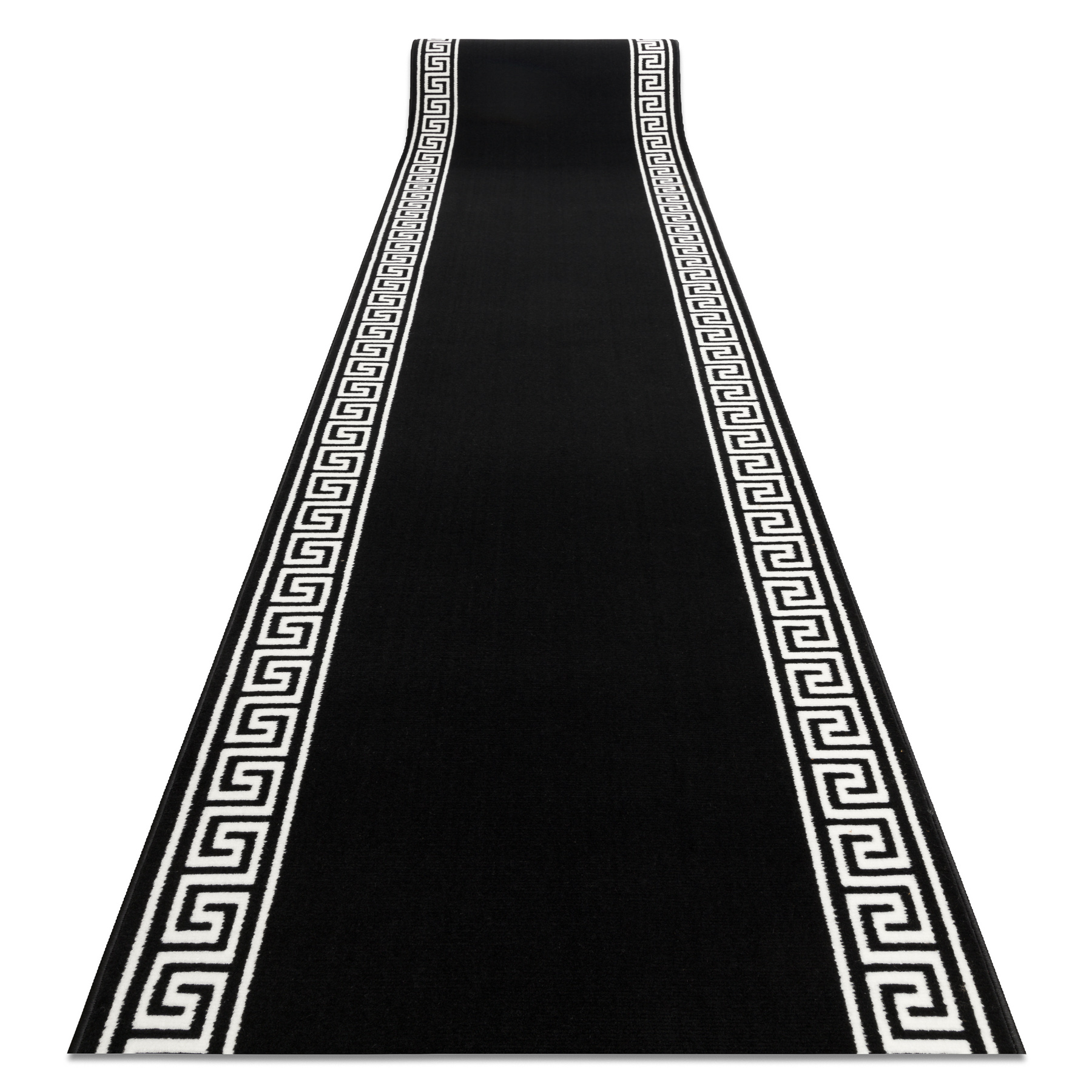 Alfombra de pasillo bcf morad grek griego negro 120 cm 120x420 cm