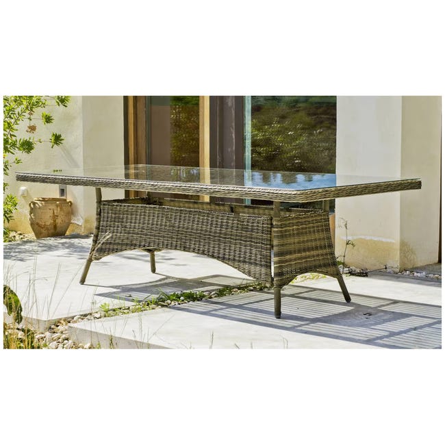 Set Mesa de exterior y 10 sillas de Jardín en Ratán Sintético Borsalino -  Compra Online