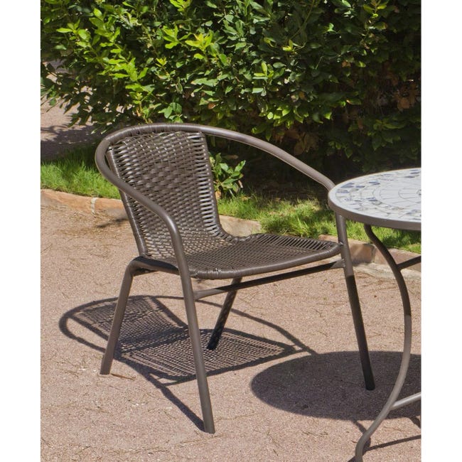 Set mesa y sillas de terraza Sulam en acero y cristal templado - Compra  Online