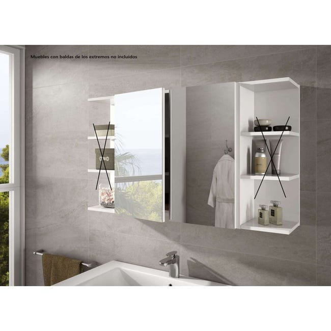 Mueble camerino Sulf de 2 puertas con espejo acabado blanco brillo, 65  cm(alto)60 cm(ancho