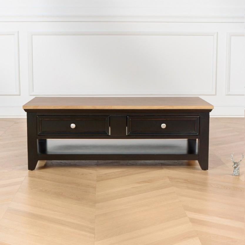 ARCHER - Table basse rectangle double plateau 4 tiroirs | Leroy Merlin