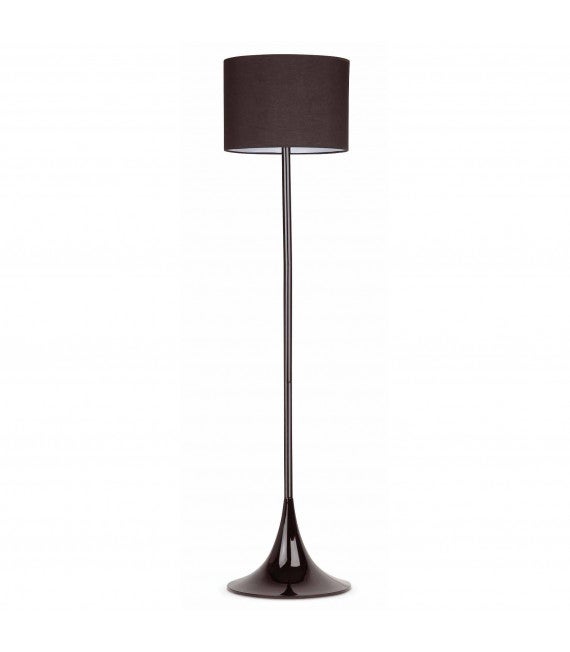 Lampada da Terra a Stelo Curvo Piantana ad Arco - Alta 159 cm - Paralume a  Cilindro Basso Lampada in Metallo - Grigio - lux.pro