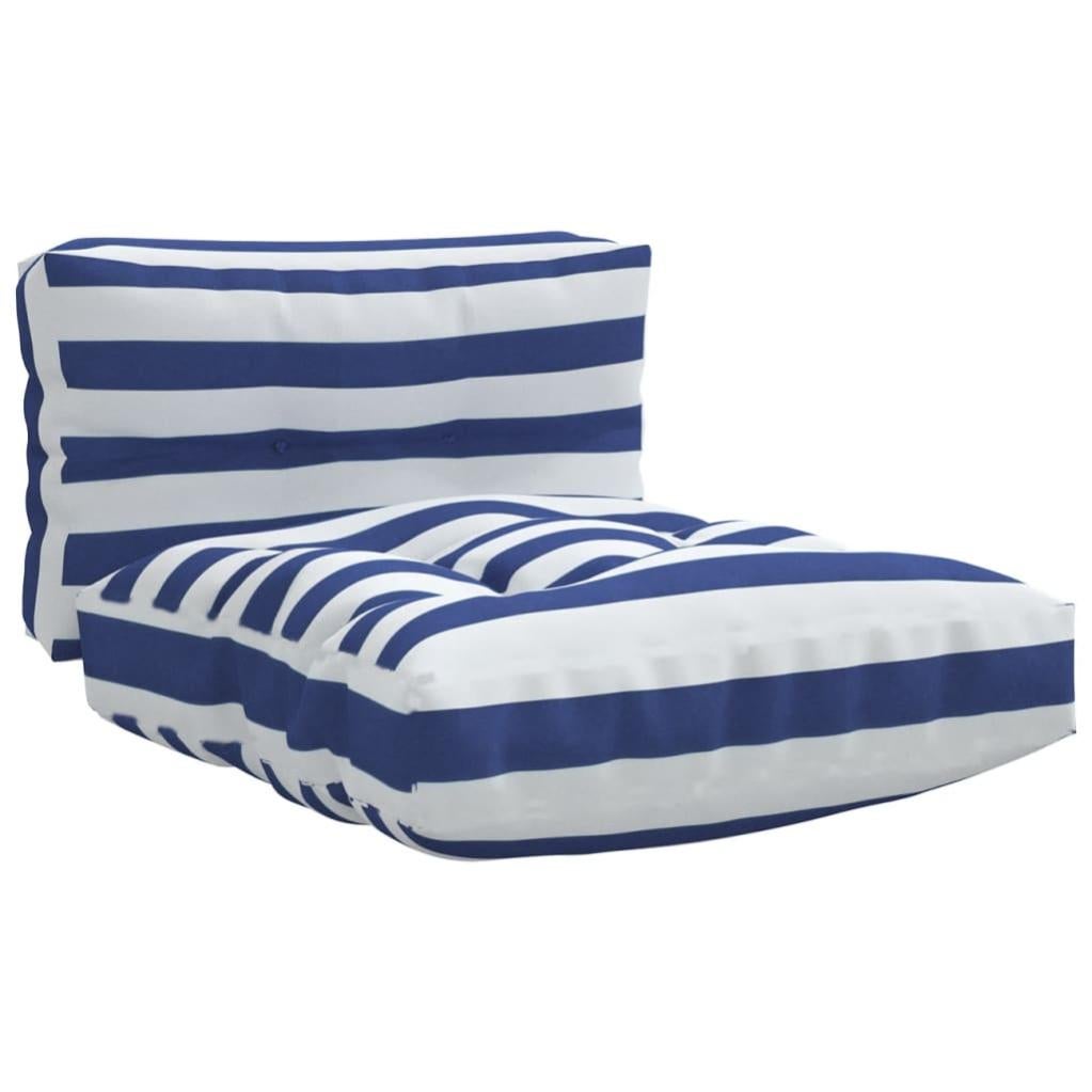 VidaXL Cuscini Per Pallet 2 Pezzi - Blu Reale, Tessuto Poliestere Idrorepellente - Seduta 61,5x60x10 Cm, Schienale 60x38x13 Cm
