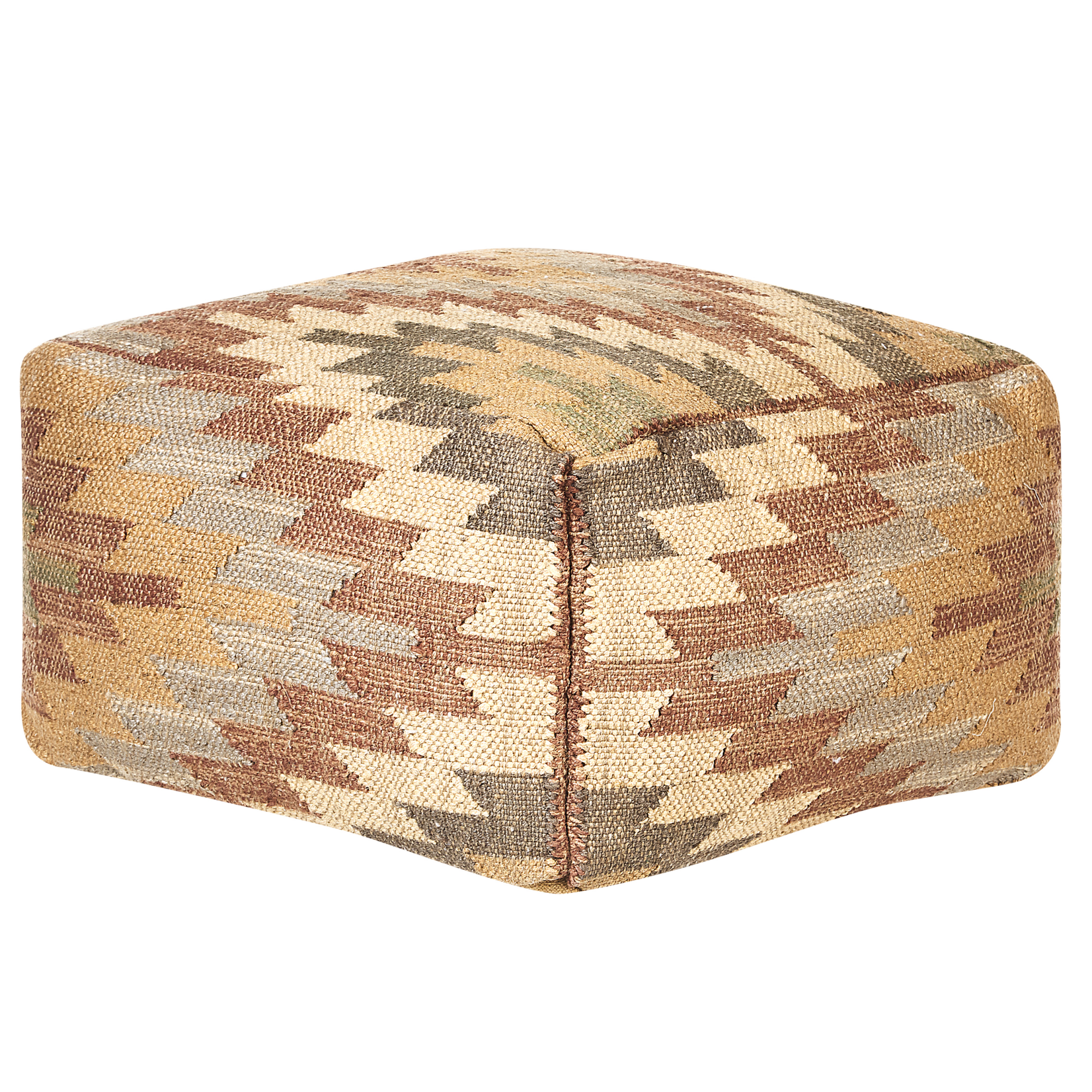 Beliani Pouf en jute 50 x 50 x 30 cm multicolore DEEPOR Leroy Merlin