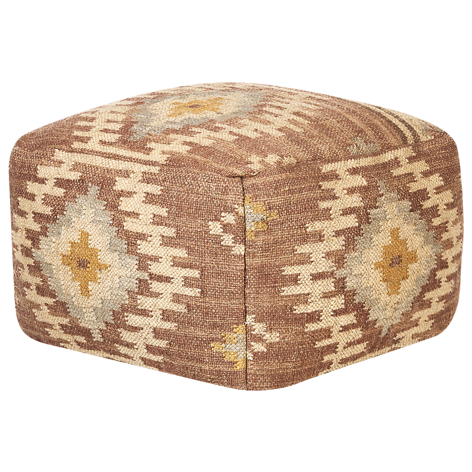 Beliani Pouf en jute 50 x 50 x 30 cm multicolore BEEL Leroy Merlin