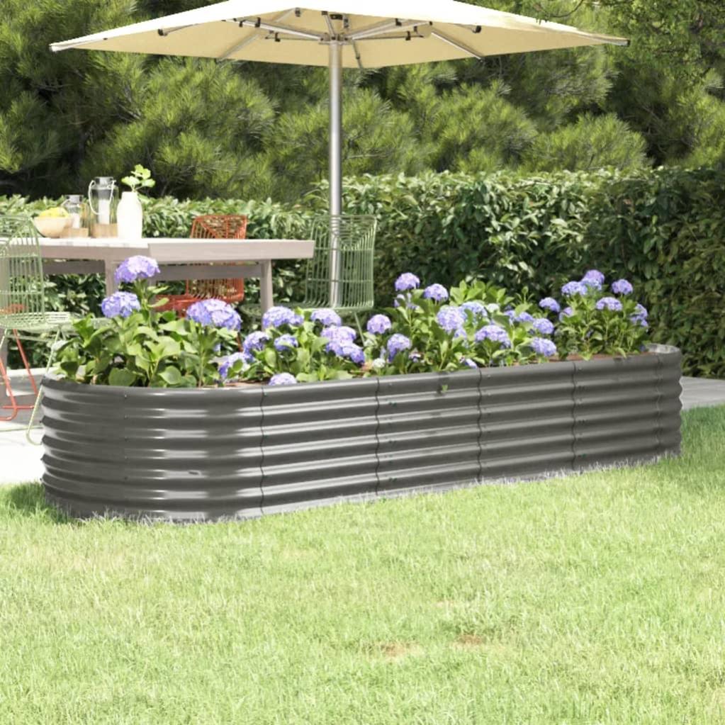 Letto Giardino Acciaio Zincato 152x40x68 cm Grigio