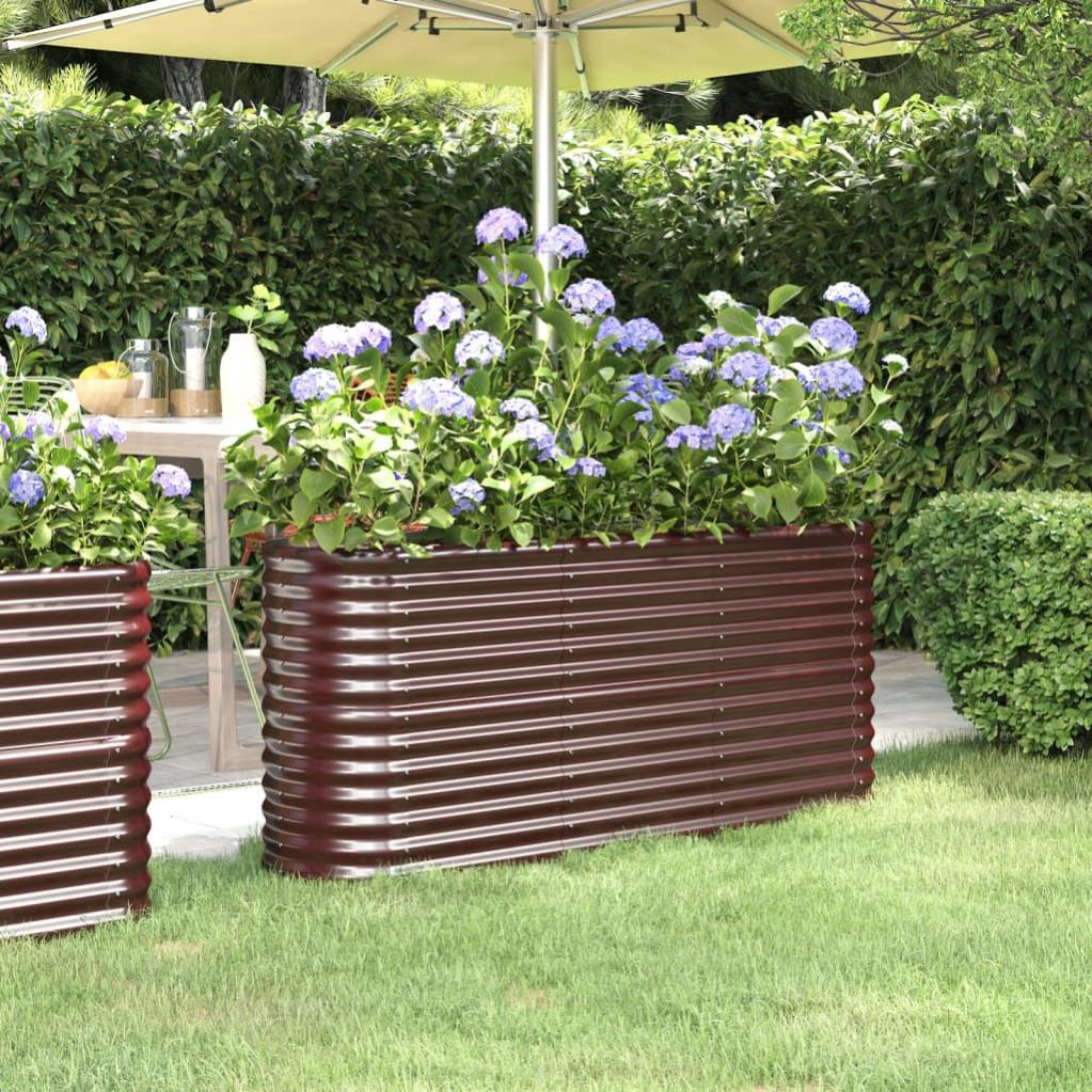 VidaXL Letto Giardino Acciaio Verniciato a Polvere 260x40x36cm Marrone