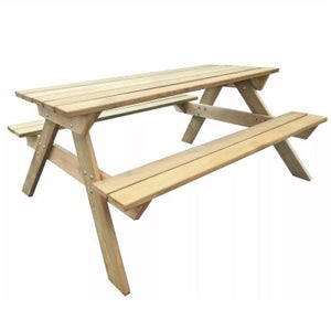 Table pliante valise aluminium 2 bancs table de camping finition 90 cm en  bois fête barbecue 16_0002497