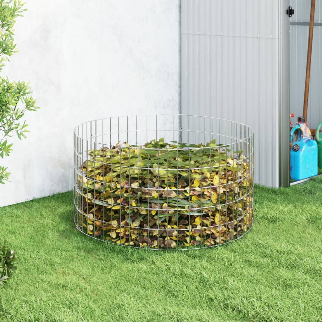 Composteur de jardin Ø100x50 cm Acier galvanisé vidaXL