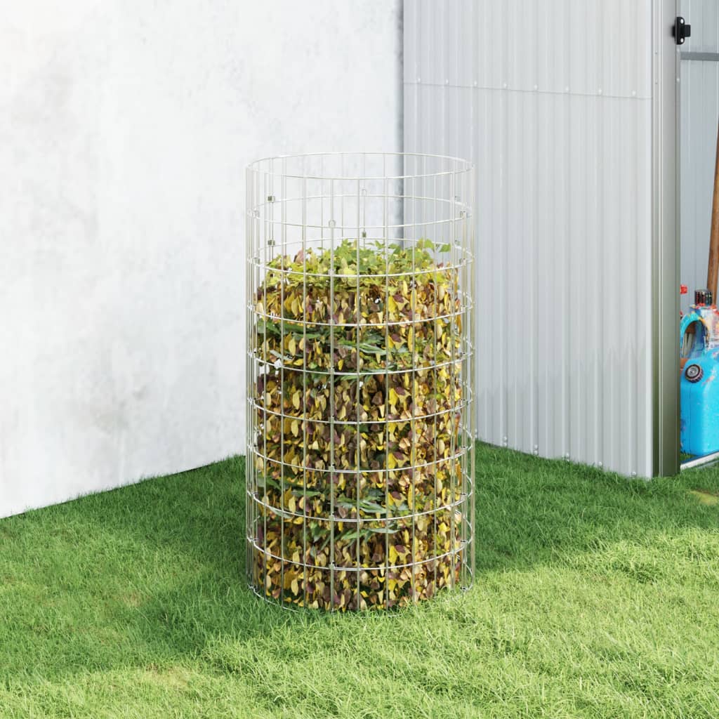 Relaxdays Composteur de jardin en métal, fond grillagé et pieds, pour  déchets organiques, acier, HLP 68x46x46 cm, vert