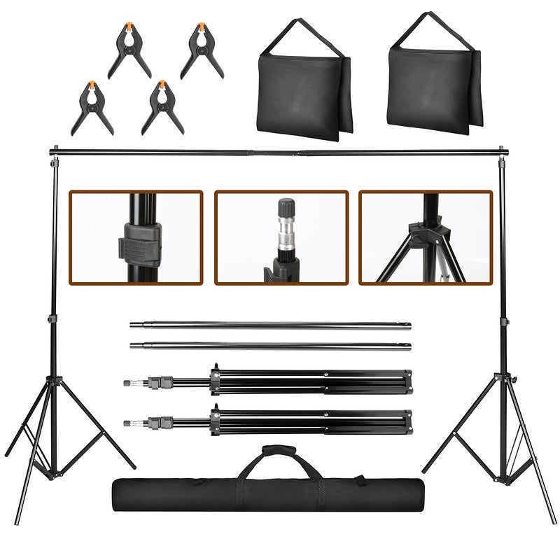 EMART Kit Studio Photo et Éclairage, Système de Support Toile de