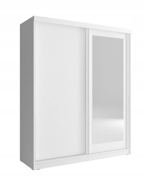 Armoire placard 200x62x214cm porte coulissante avec miroir penderie et