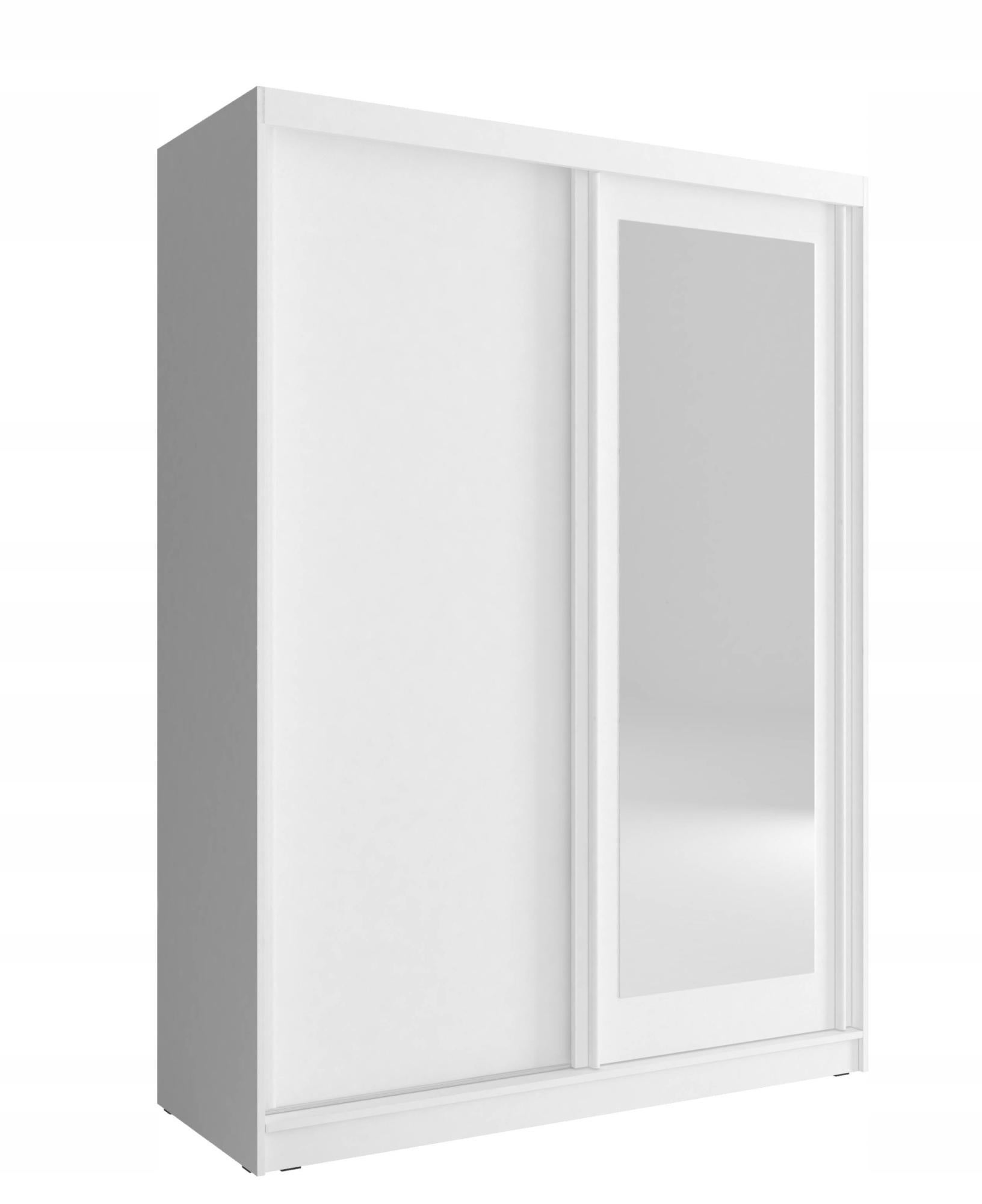 Armoire placard 150x62x200cm porte coulissante avec miroir penderie et