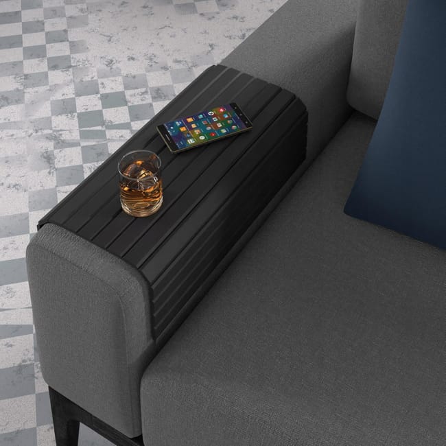 Tablette pliable plateau pour accoudoir de canapé couleur Wengé 40x44cm Tablette pliable plateau pour accoudoir de canapé couleur Wengé 40x44cm