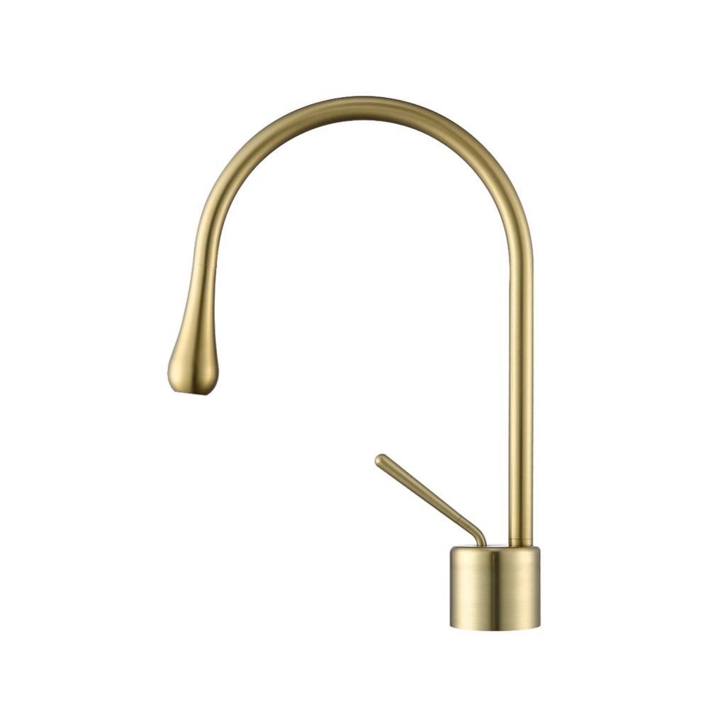 Rubinetto del lavabo monocomando | Modello GENOVA | Colore oro Finitura in oro spazzolato [IMEX