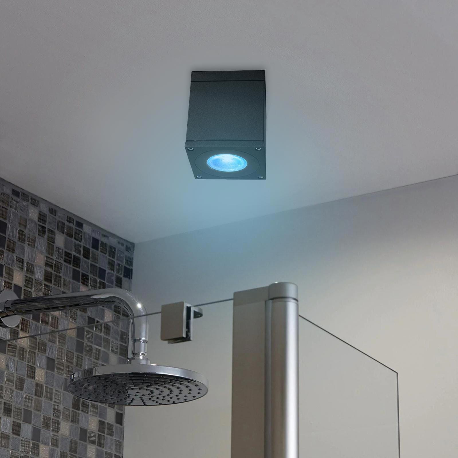Planetitaly Faretto Da Esterno IP65 Con Attacco GU10 – Quadrato In Alluminio, Bianco, Per Balcone Terrazzo Ingresso
