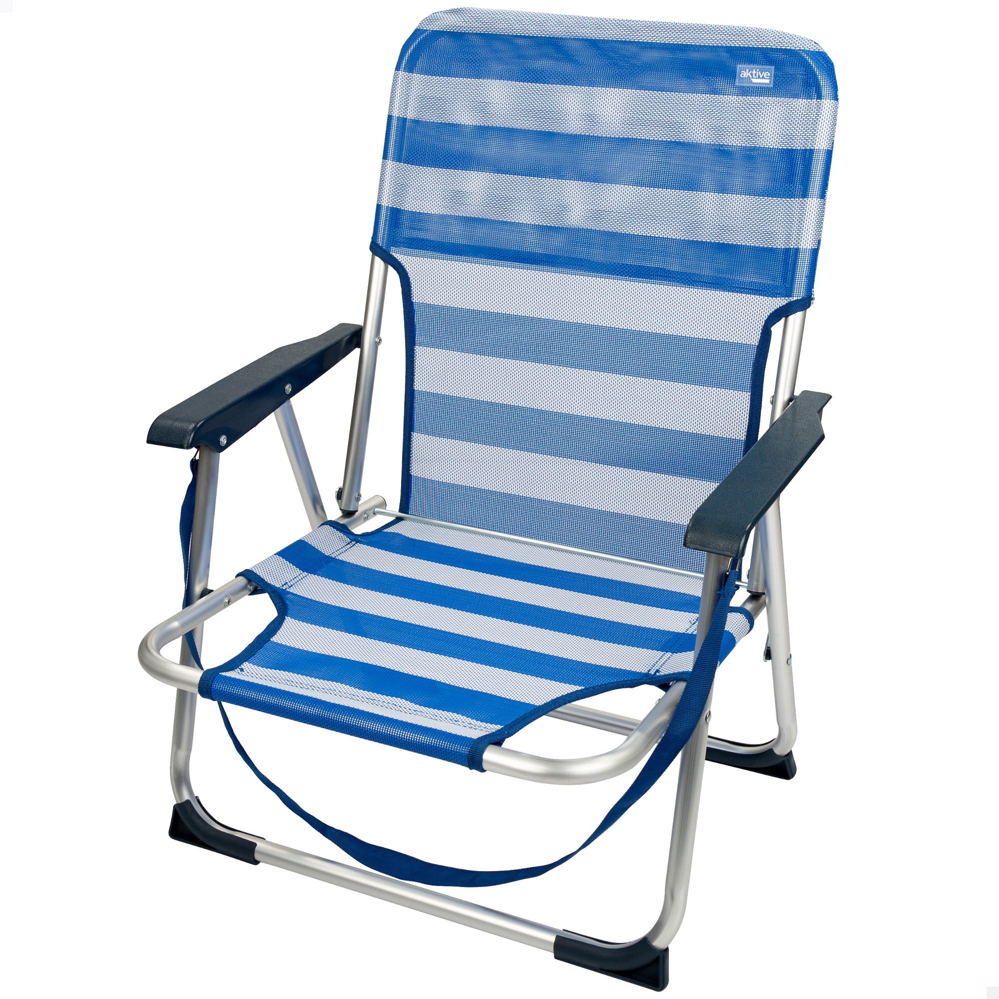 Aktive Beach Chaise Pliante Basse Avec Dossier Fixe Et Poign E