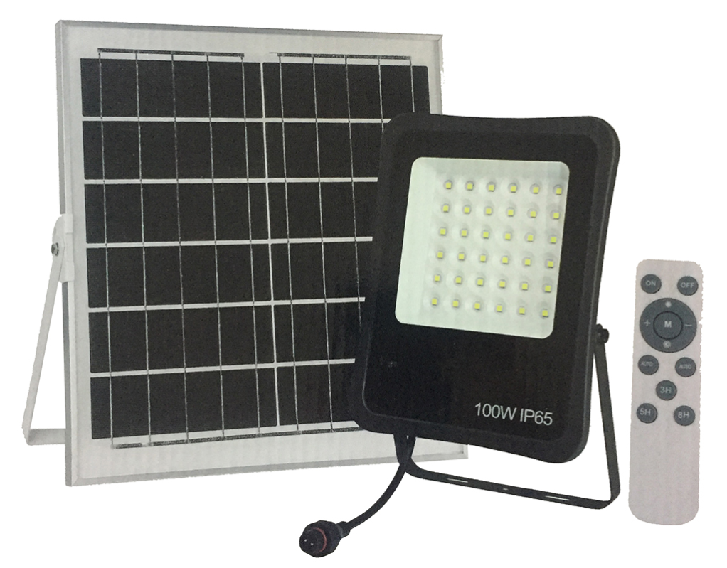 Proiettore LED solare 16W - 1300LM - 6000K - IP65 - Telecomando