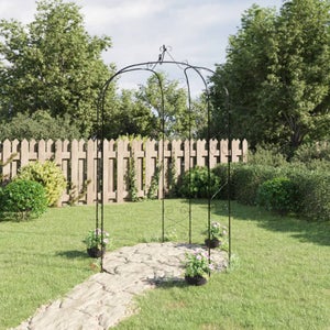 Arche de jardin moderne en acier gris anthracite - Jardin et Saisons
