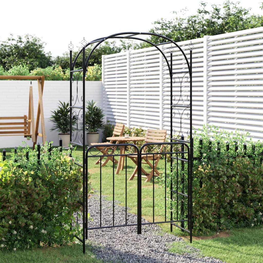 Arche de jardin moderne en acier gris anthracite - Jardin et Saisons