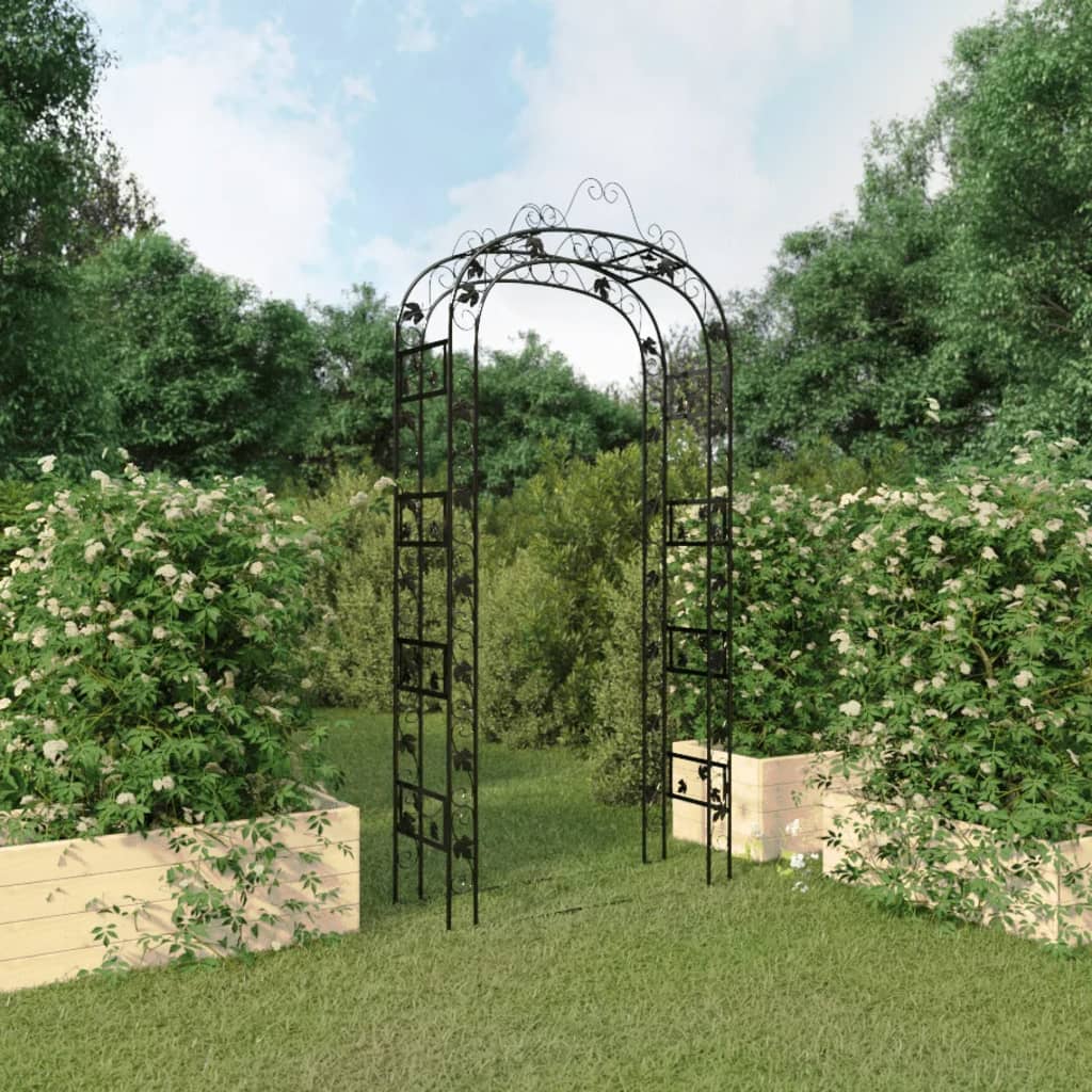 Arche jardin tendance noir en métal Arche jardin métal Arche en