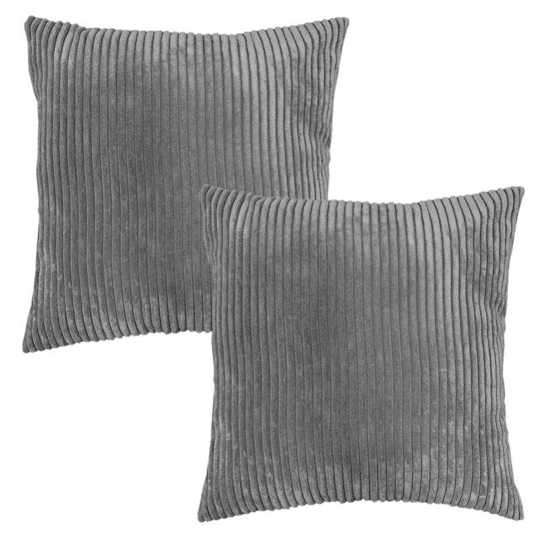 Housses De Coussin Hamur Home 45x45cm - Velours Côtelé, Lot De 2 - Déco Salon, Chambre