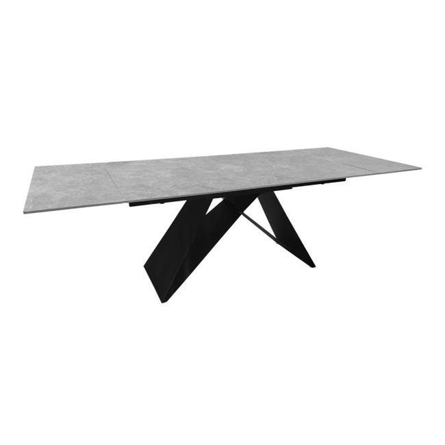 Table extensible 160/240 cm en céramique gris clair effet béton - LIMA | Leroy Merlin