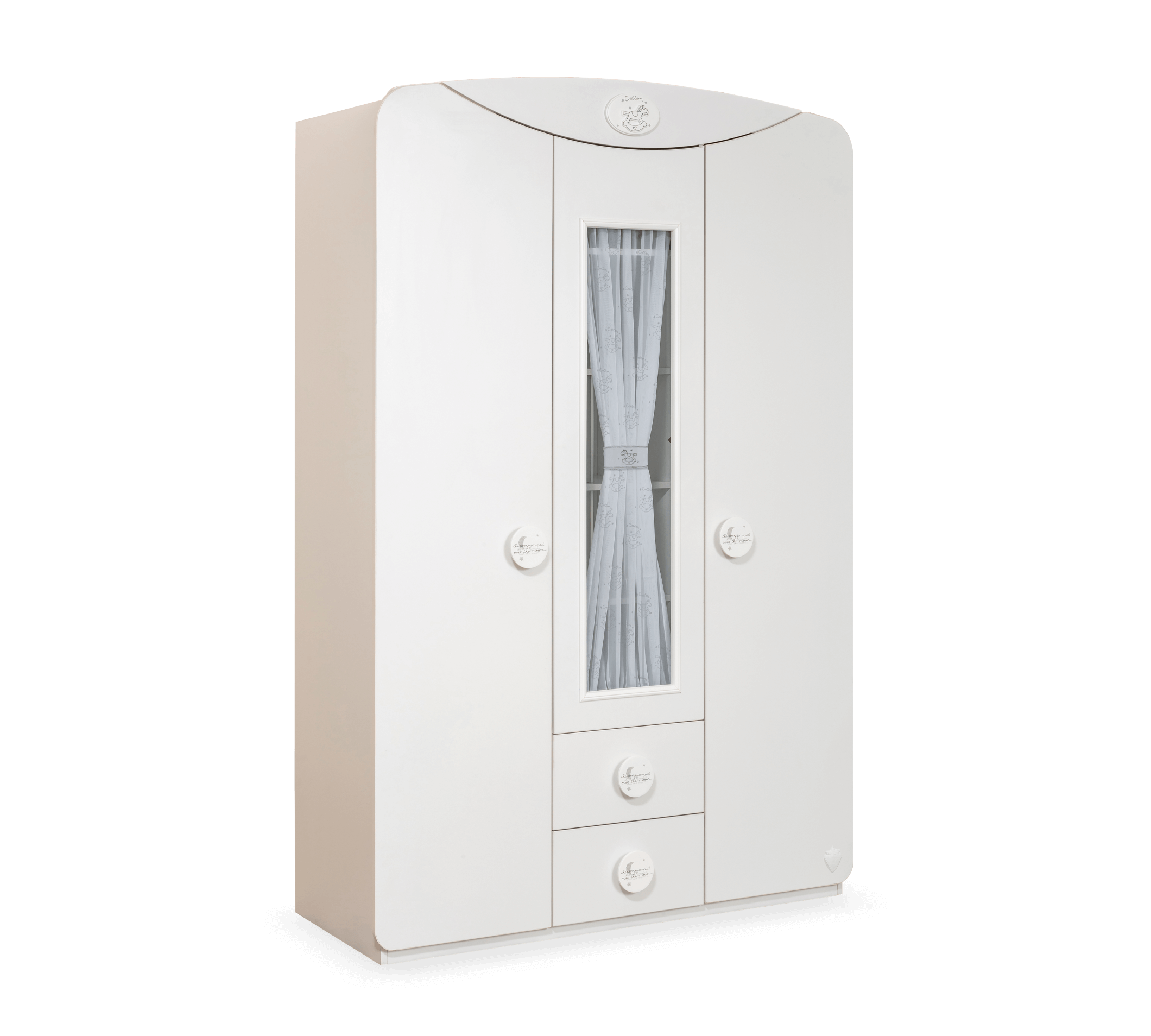 Armario de bebé de algodón con 3 puertas y ventana