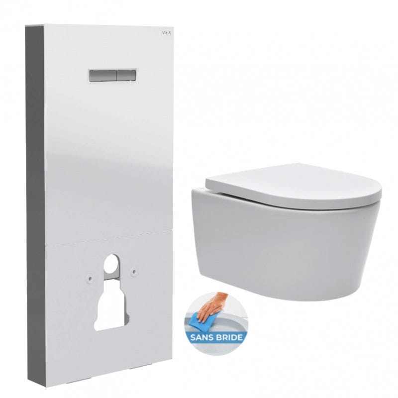AMARE Brosse WC de Luxe en Silicone ventilée avec Support Mural en Acier  Inoxydable/Verre Argenté 37,5 x 11,5 x 9 cm en destockage et reconditionné  chez DealBurn