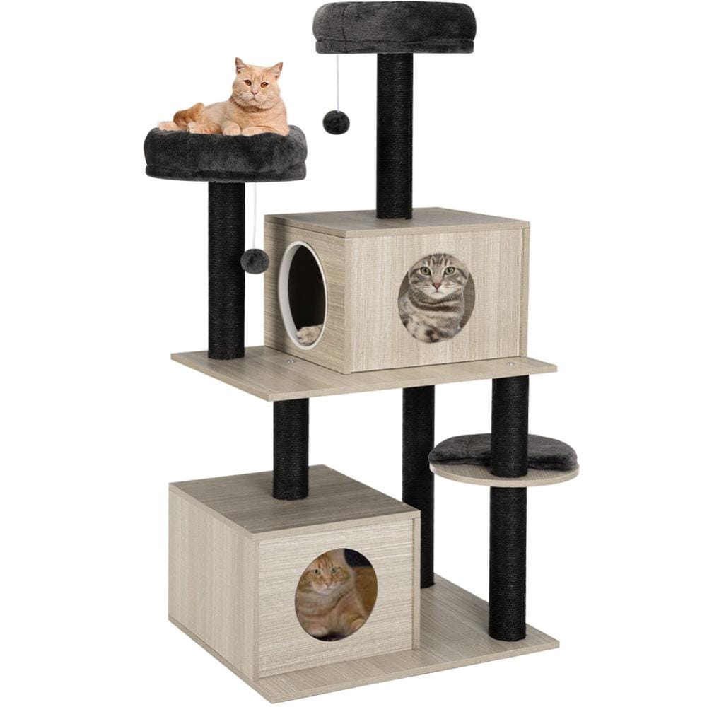 Tiragraffi Per Gatti BAKAJI Con Pallina E Topolino - Graffiatoio In Velboa E Sisal 50cm - Foto 10