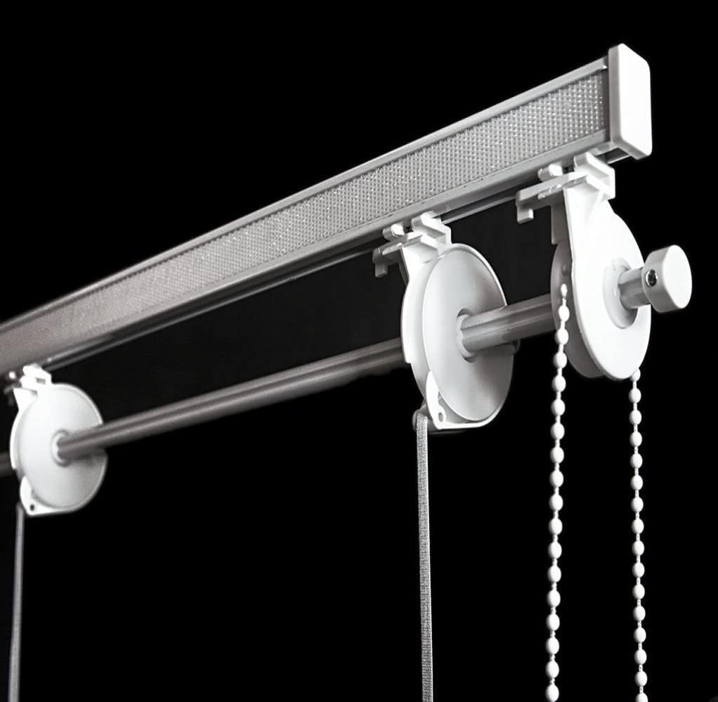 50 Pezzi Di Rulli E Ganci Per Tenda In Plastica Bianca - Dimensioni 23x12x10 Mm, Accessori Per Binari Scorrevoli