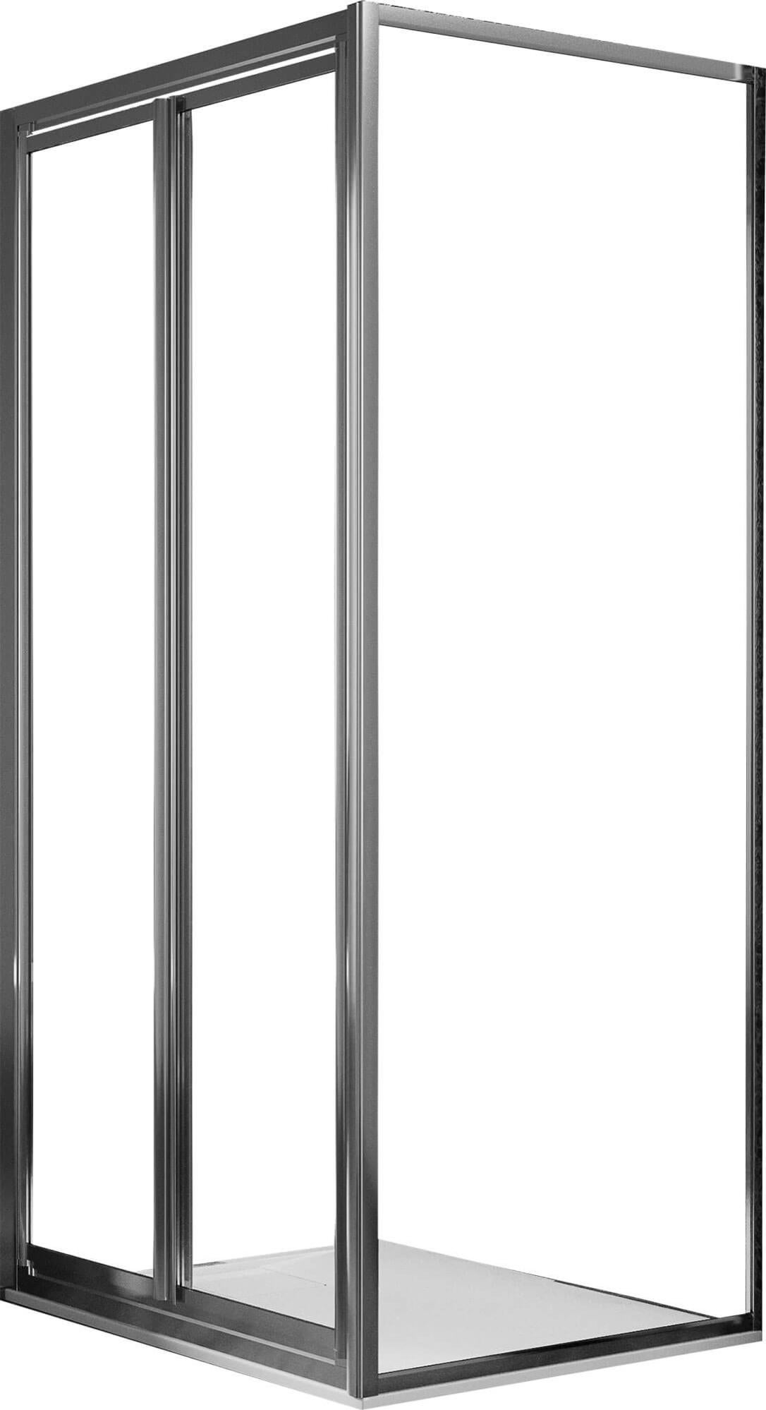 Box Doccia Rettangolare 70x100 H185 Cm | Vetro Temperato 6 Mm | Porte Scorrevoli Con 16 Ruote | Profili Cromati | Made In Italy