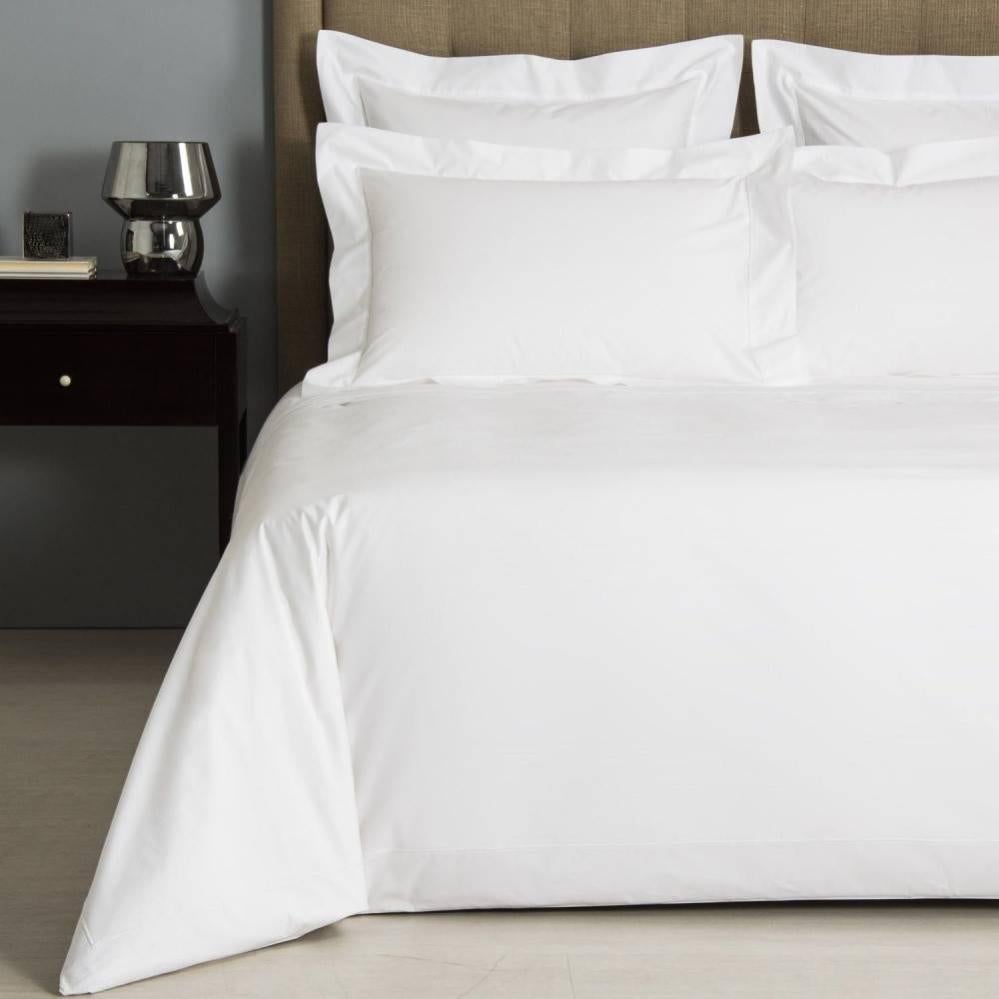 Housse De Couette Percale Polycoton Blanc 260x240 Cm - Soleil D'Ocre - Idéale Hôtel & Location Saisonnière