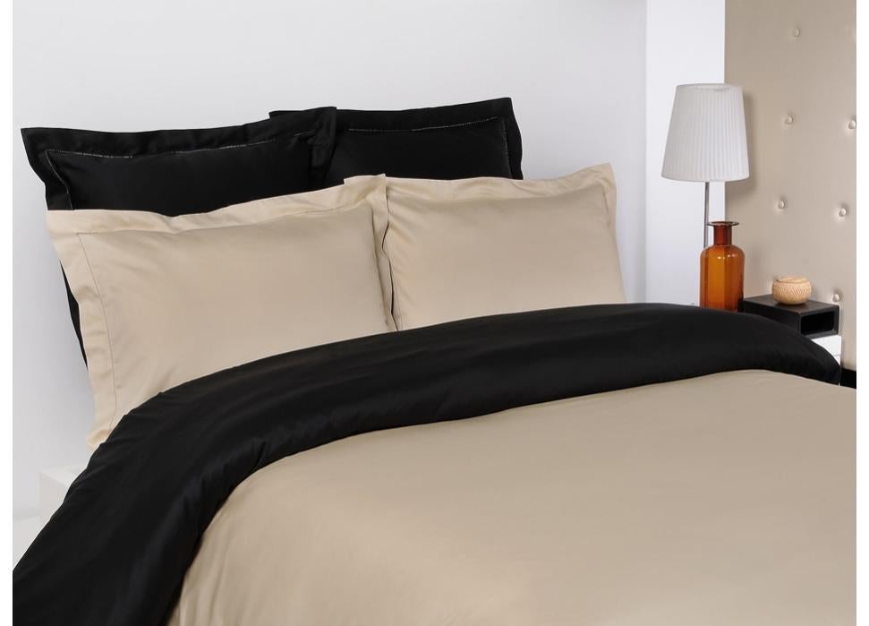 Housse de couette - NEW YORK - 220x240 cm - 100% coton - 2 taies d'oreiller - Gris - Maison
