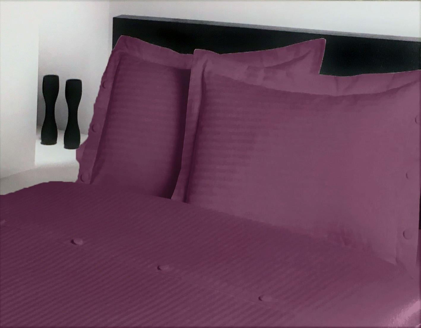 Housse de couette satin 120 fils - 140x200 - prune - LIGNE DU BLANC