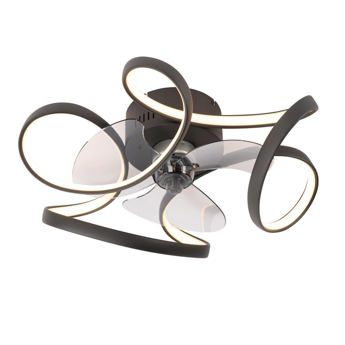Lampadario Ventilatore da soffitto 3 pale 54W CCT illuminazione Led regolabile con telecomando