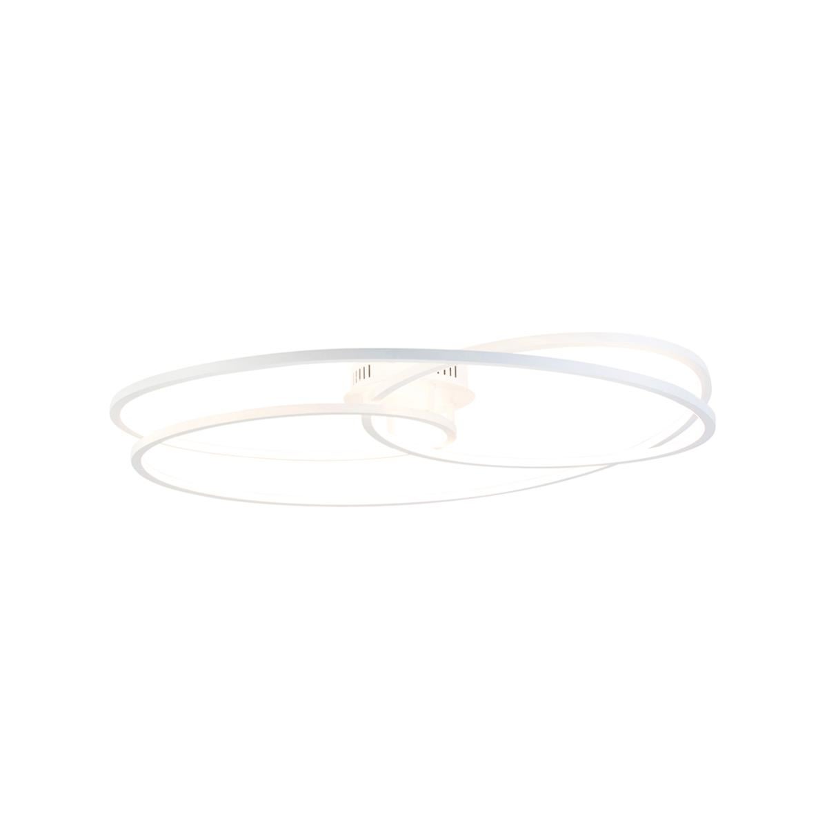 Lampada A Soffitto LED Favorina 121 Cm, Dimmerabile Con Interruttore, 44W 5050lm 3000K, Design In Metallo E Legno, Nero/Naturale/Bianco - 3