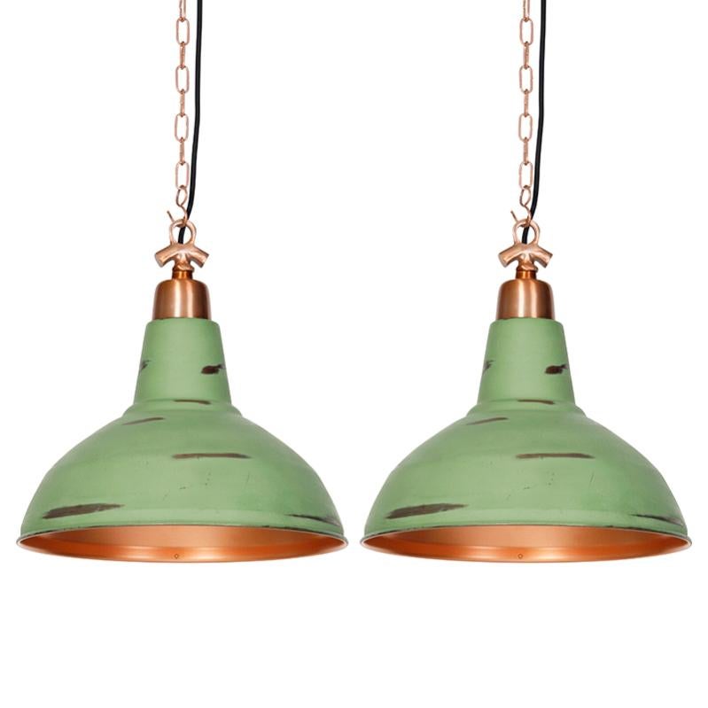 Suite de 2 suspensions vintage cuivre Goliath Large Leroy Merlin