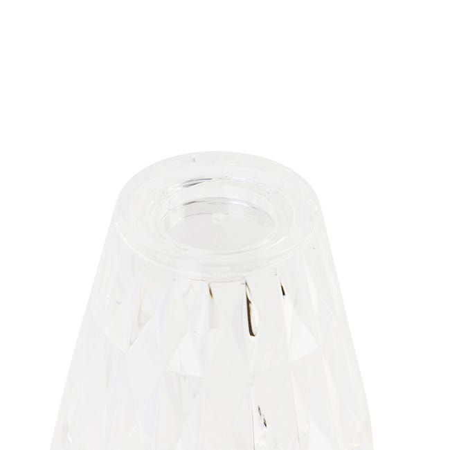 Lampe de table transparente avec LED IP54 rechargeable - Cristal
