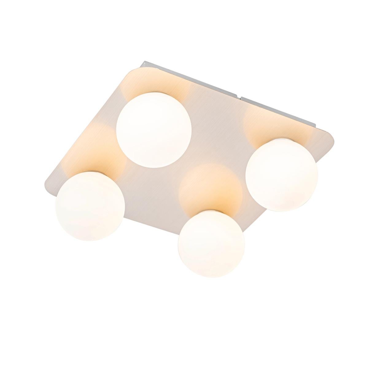 4 Plafoniere A Soffitto INEL In Acciaio Inox Opaco – Porta Lampada GX53, Max 25W, Altezza 18mm, Diametro 90mm, Per Interni - 5
