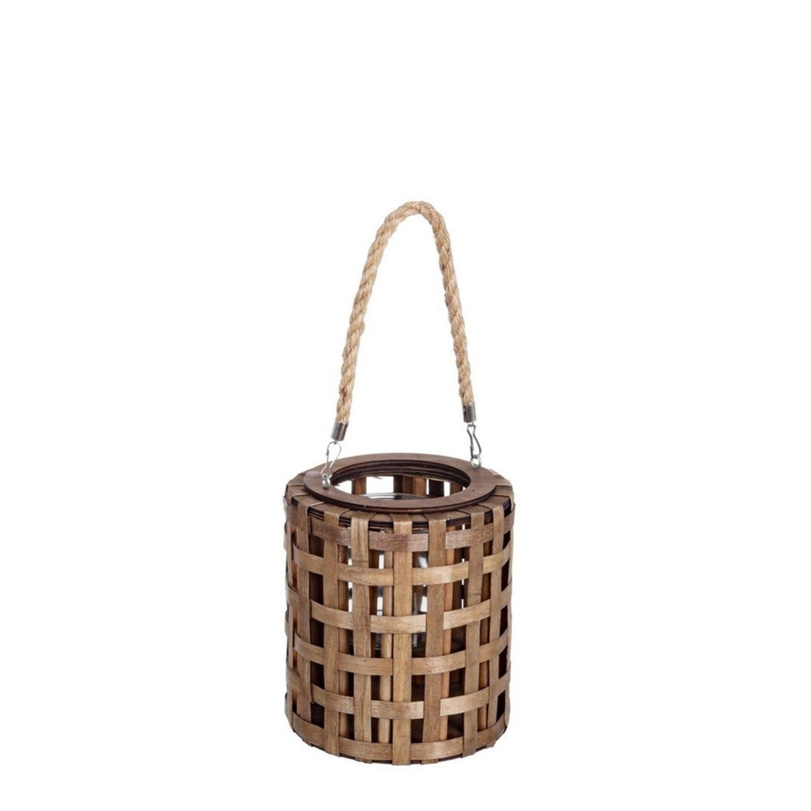 Lanterna Quadrata In Metallo Oro Con Manico Ad Anello Urban Trends – Dimensioni 23x23x62 Cm