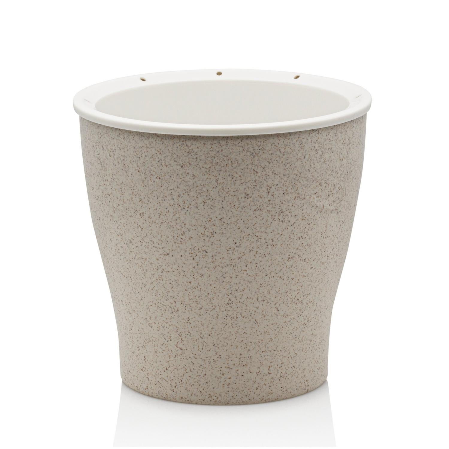 Vaso da fiori fioriera effetto rattan sopravaso fioriera rotonda 40 cm antracite