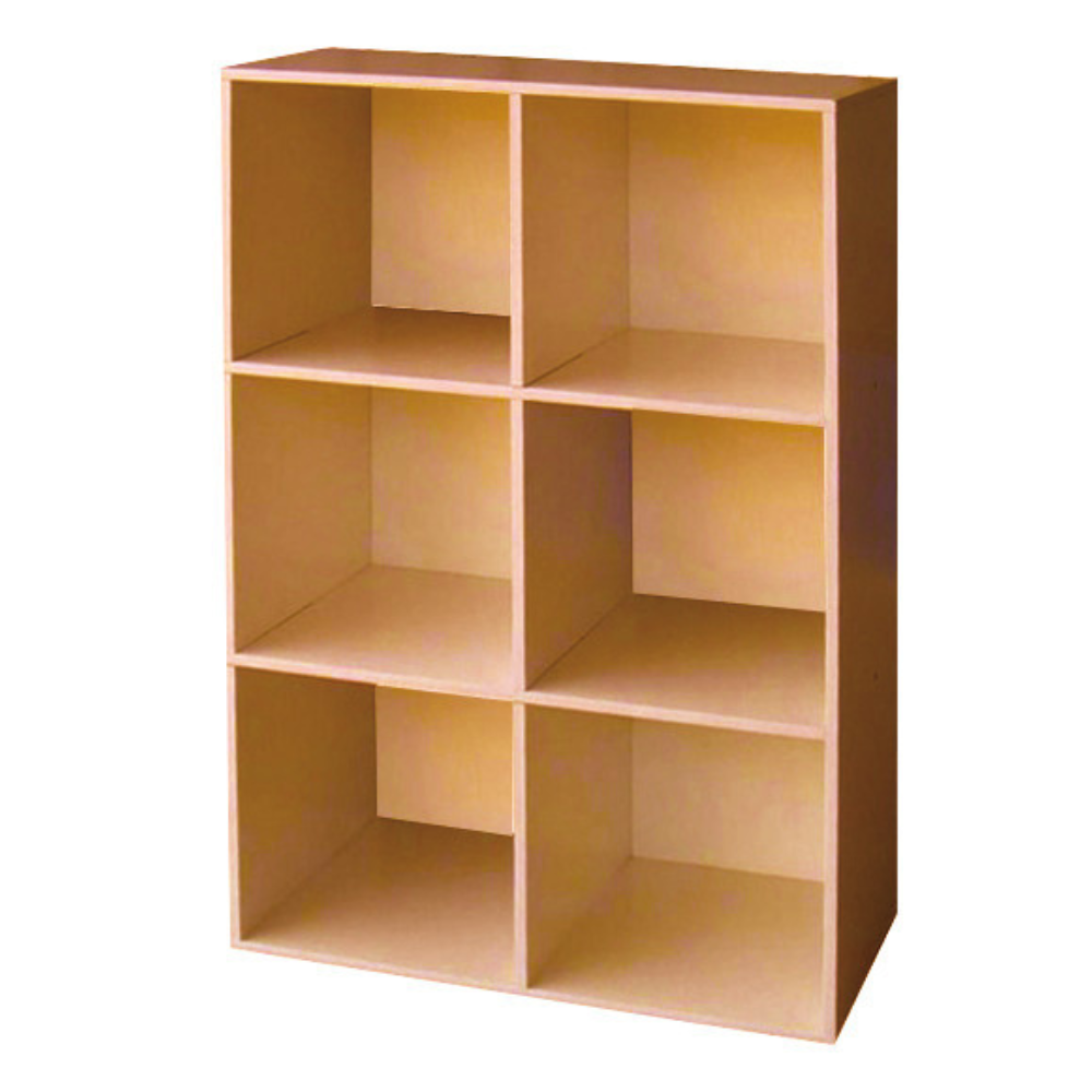 Libreria Scaffale Legno 6 Ripiani Cubi Design Relax cm 61x30x91 Ciliegio