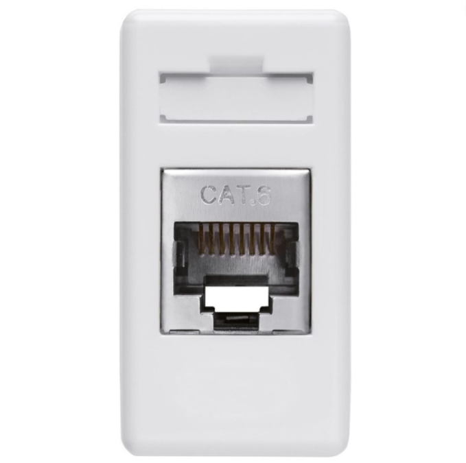 5 Prese Rete Cat.6A ProfiPatch, 2 Porte RJ45 Schermate, Bianche, Per Montaggio A Muro O Incasso