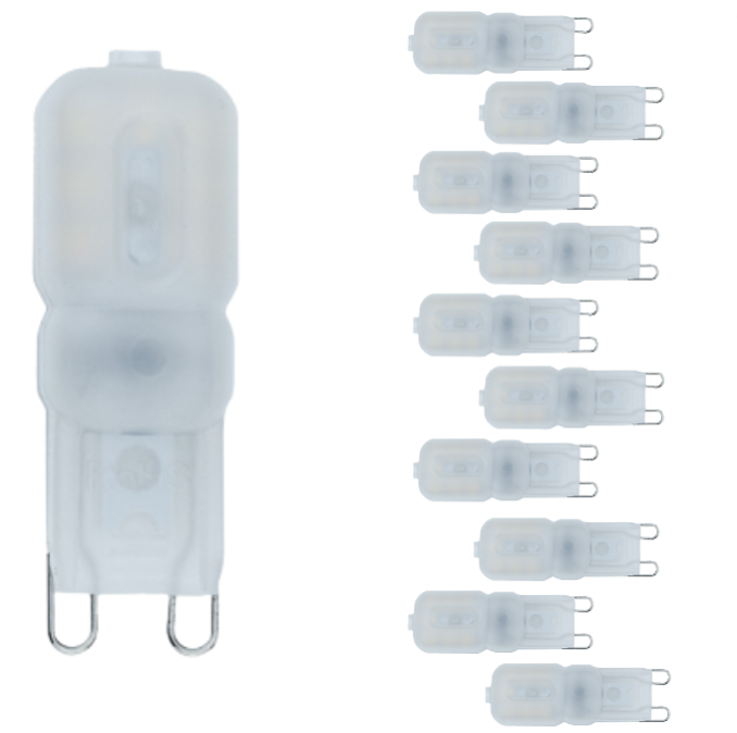 6 pezzi 9W Lampadina LED G9, Bianco freddo 6000K, 9W Equivalente 90W Lampada Alogena, Angolo a fascio 360 °, AC110-220V, Base in ceramica, No Sfarfallio, per Camera da Letto Soggiorno Cucina Sala