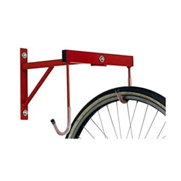 Andrys Porte Velos Mural 2 Places avec Support de Fixation et Tube de Maintien avec Vis en Acier Rouge 35x37x30 cm Leroy Merlin
