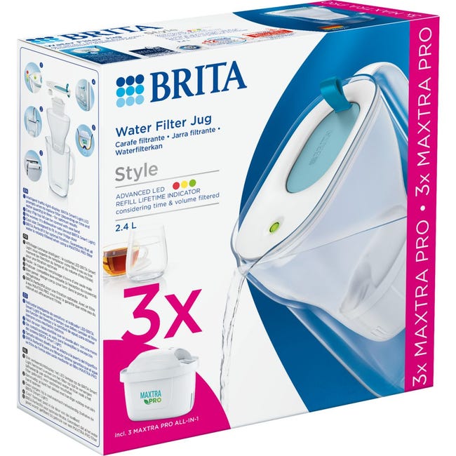 Brita Carafe Filtrante En Verre + 1 Cartouche Filtrante Maxtra Pro