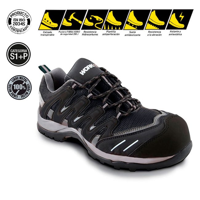 Zapato de seguridad Trail negro S1P 43 | Leroy Merlin