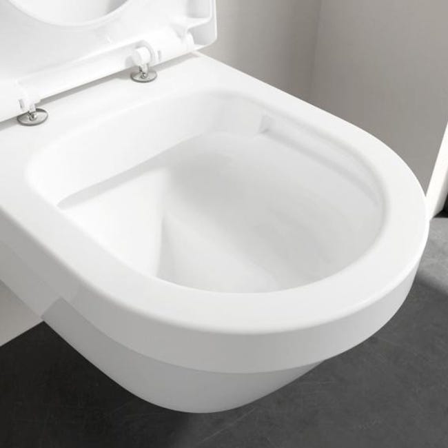 WC monobloc Flo 60x36 cm adossé au mur sortie horizontale/verticale blanc  brillant - Iperceramica