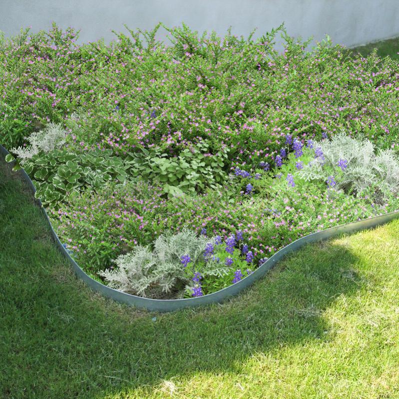 TRMLBE Bordure De Pelouse Métal Flexible Noir 15m X 18cm - 15 Pièces Pour Jardin Et Aménagements